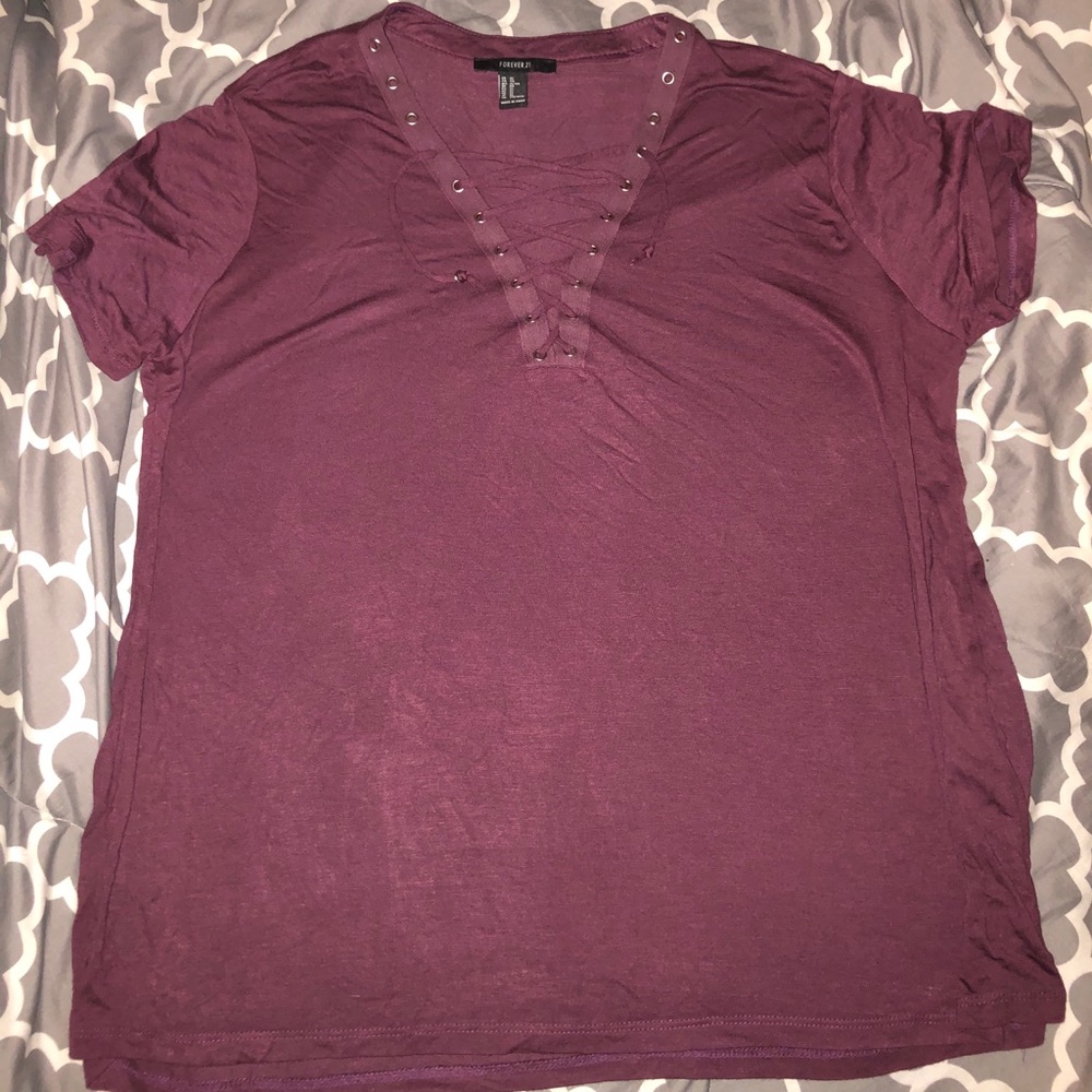 Burgundy/Purple Tie-Up T-Shirt